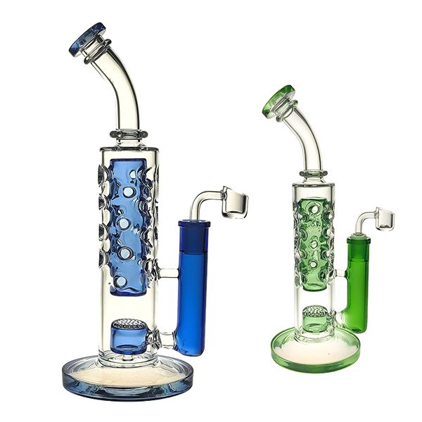 Glasbong Shisha Rig/Bubbler zum Rauchen von Bongs, 13 Zoll Höhe mit 19 mm Innengewinde und Schüssel, 680 g Gewicht BU077 (2 Farben)