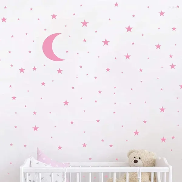 Наклейки на стену, комбинированные наклейки для детей, детские комнаты, спальня, фон, украшение дома, сделай сам, наклейки со звездой и луной, детская комната