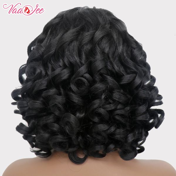 Синтетические парики короткие волосы афро вьющиеся парик с челкой для чернокожих женщин натуральный пушистый косплей.