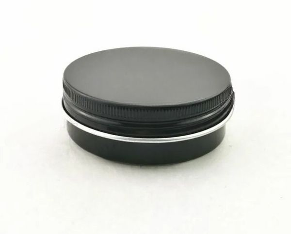 Lote de 50 PCs potes de alumínio 60ml Black Metal Tin 2oz Cosmético Crafts Artesanato de contêiner de alumínio