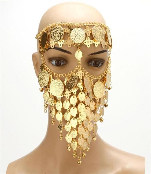 2020 máscaras de noiva de luxo para casamentos dança indiana metal máscara facial palco boate festa máscara headpiece3445420