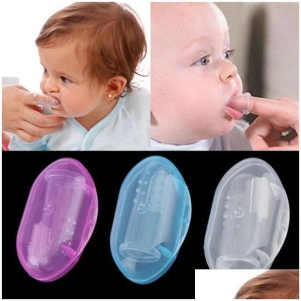 Andere Bad Toilettenartikel Zähne Weiche Gummibürste mit Box Sile Finger Zahnbürste Masr für Baby Säuglingsreinigung Training Drop Deliver Dhqbx