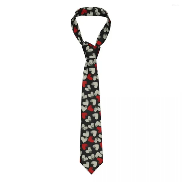Papillon Cravatta con motivo a cuore graffiato Cravatta da uomo in poliestere da 8 cm Cravatta per camicia classica alla moda Accessori Gravatas Party