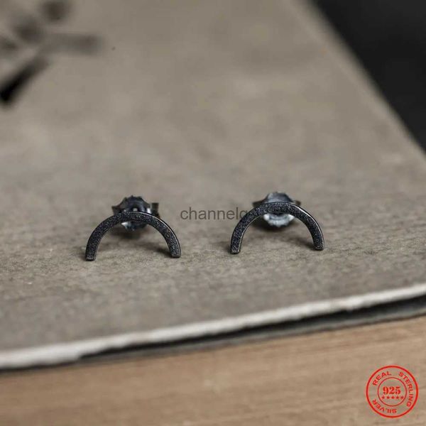 Stud mkendn % 925 STERLING Gümüş U-şekilli saplama Küpe Kavisli Çizgiler Kişilik Minimalist Kulak Mücevher Aksesuarları Gotik Stil YQ231125