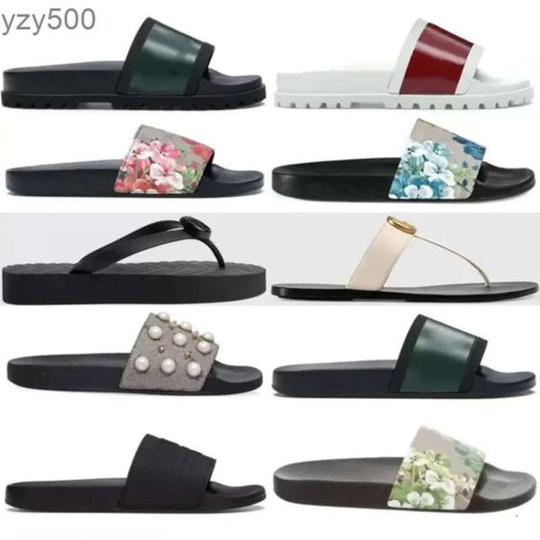 Gucci Guccie GG Вы YENİ SICAK ERKEKLER SANDALLAR SAYFA TASARIMCI TONPLER PETL BASKI SLIDE YAZ GENİŞ DAVA LADY SPERPER Kutu Toz Çantası 35-46 GGLIES VJ3W