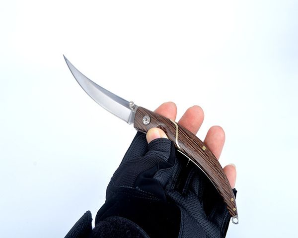 Nova faca dobrável de bolso A1917 440C Mirror Polish Blade Frango Holdre Wood Holdre