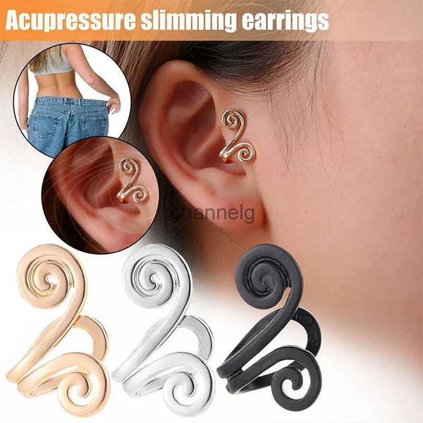 Brincos de emagrecimento de acupressão para mulheres, clipes de orelha de linfa personalizados, sem piercing, banhados a ouro, minimalistas YQ231125