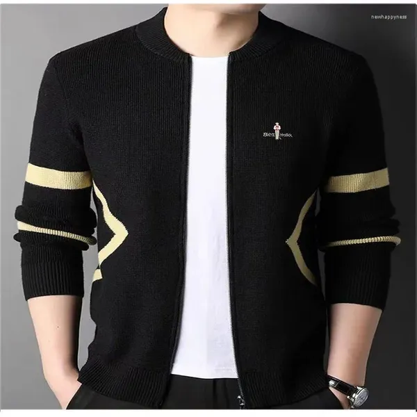 Jaquetas masculinas Biyin Lefen Cashmere Cardigan para homens de meia-idade e jovens outono inverno casual moda jaqueta emagrecimento ou