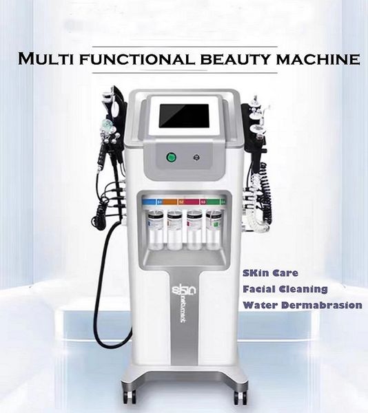 Equipamento vertical da beleza do jato do oxigênio facial rf casca ultrassônica máquina facial dispositivo de dermoabrasão purificador da pele spa facial