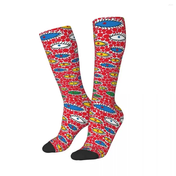 Мужские носки унисекс, зимние многоглазые Yayoi Kusama Merch, супер мягкие спортивные носки, идея для подарка