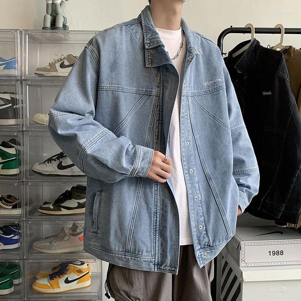 Herren Jacken Frühling Jungen Vintage Jeansjacke Mode Mantel Lose Vielseitige und hübsche Herrenbekleidung