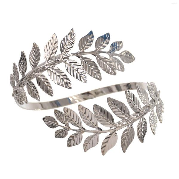 Bracciale greco con foglie grandi, polsino aperto, braccialetti per braccio superiore, per donna, bracciale Boho, bracciale a foglia, regalo di gioielli per feste gypsy