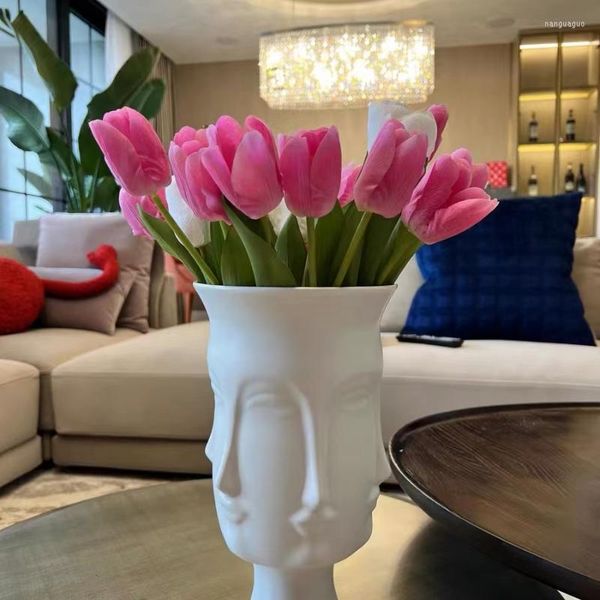 Fiori decorativi 10PCS Tulipani da giardino artificiali Fiore di tocco reale per decorazioni di nozze domestiche Decorazione di bouquet finti