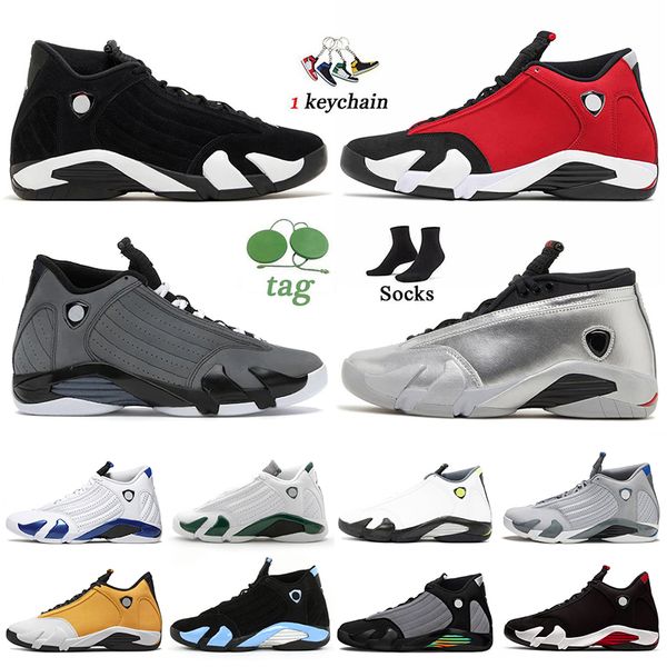 14s Mens Jumpman 14 Tênis de Basquete Tamanho Grande 13 Preto Branco Luz Grafite Forset Gengibre Partícula Cinza Universidade Azul Vermelho Thuner Tênis Ao Ar Livre Esportes