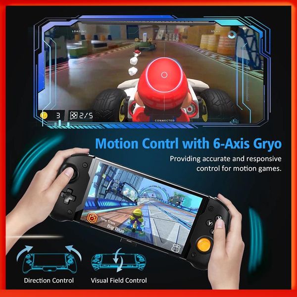 Controller di gioco Joystick Doppia vibrazione del motore Giroscopio a 6 assi integrato Joy-pad per interruttore Controller gamepad OLED Impugnatura portatile TN