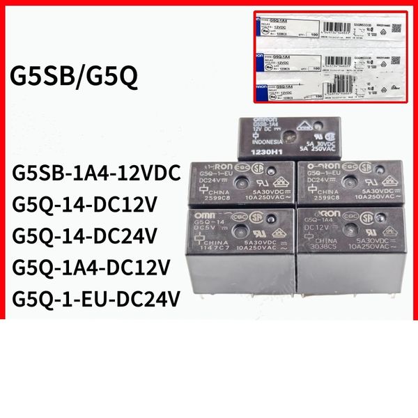 omron G5Q-14 G5Q-1A G5Q-1A4 G5SB-14 5V 12V 24V Nuovo relè di potenza per auto originale
