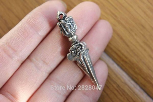 Collane a pendente vintage rame tibetano 3 facce Buddha Dorje amuleto gioiello in Nepal fatto a mano 45 mm uomini lunghi pendantpendant