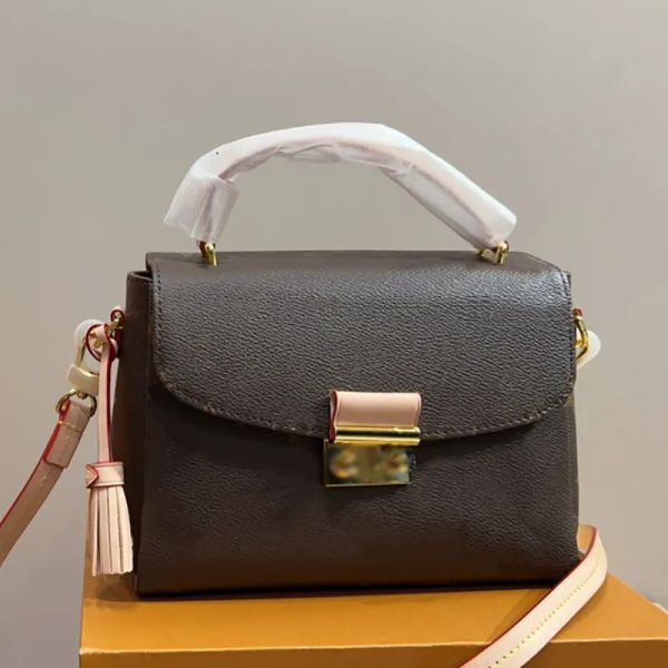 Luxus-Einkaufstasche, Handtasche, Designer-Geldbörse, modische Schulter-Crossbody-Tasche, Vintage-Quaste, Messenger-Taschen, Damen-Geldbörse, klassische weiße Karo-Großhandels-Einkaufshandtasche