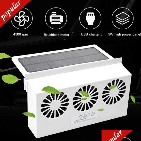 Outras ferramentas de limpeza de cuidados Novo USB Exaustor Mini Ventilador Radiador Super Mute Cooler para janela de carro Ventilador de ar movido a energia solar Ventilação fria D OTAP5