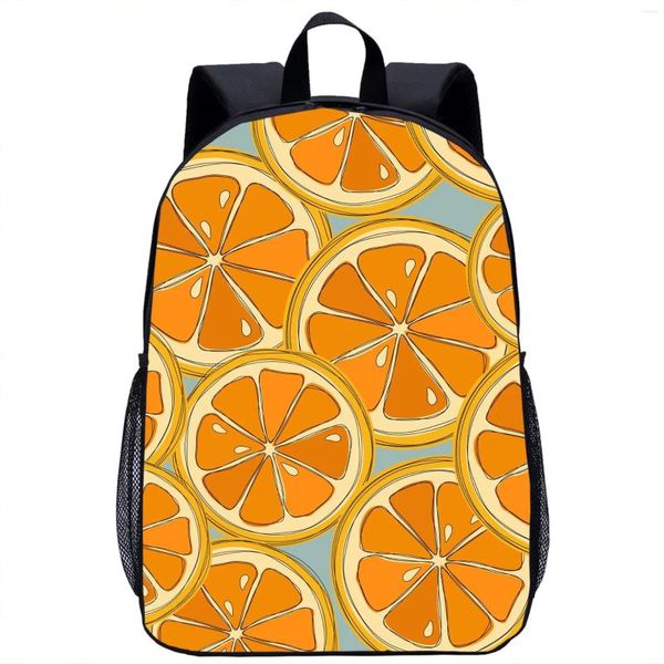 Sacos escolares Padrão de frutas frescas limão laranja mochila para crianças adolescentes adultos estudante mulheres homens viagem laptop mochila