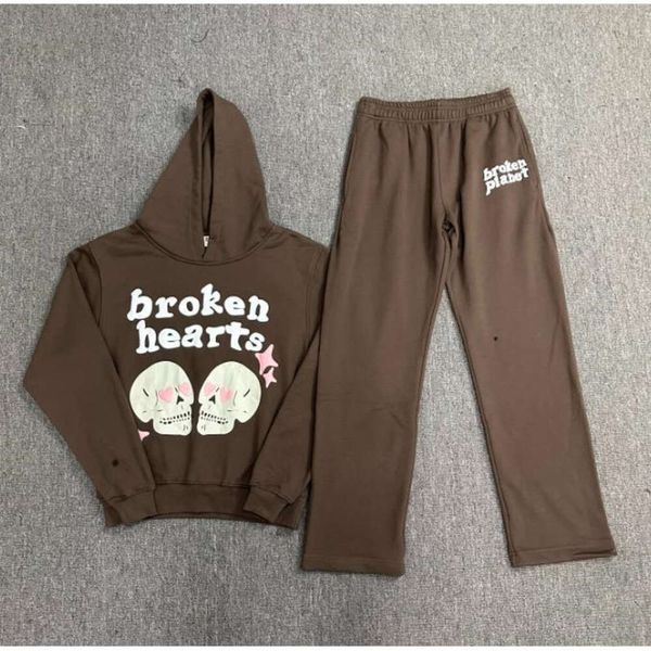 Designer-Herren-Trainingsanzüge, modische Hoodies, Brooken Planet Love Skull Foam Letter Kapuzenpullover, Herren-Damen, lockeres, entspanntes Hosen-Set