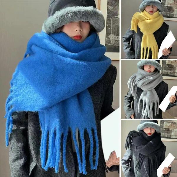 Lenços inverno pelúcia pescoço envoltório aconchegante cachecol espessado à prova de vento elegante para mulheres térmicas