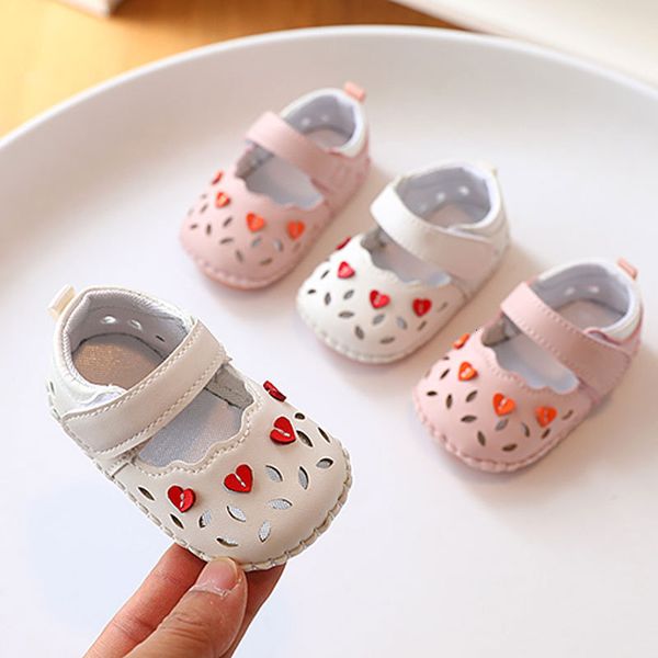 Sandalet Yaz Çocuk Bebek Bebek Sandalet Ayakkabı Yumuşak Bottom Bebek Sabitlikler Konforlu Bebek Yürümeye Başlayan Ayakkabılar Prenses 0-1 Yaş 230425