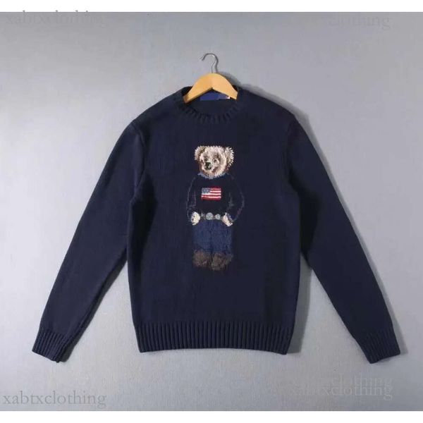 Heißer Verkauf berühmte Marke Designer Herren Ralph Pullover Polos Pullover Damen Lauren Pullover Bär Rundhalsausschnitt gestrickt Langarm lässig bedruckt