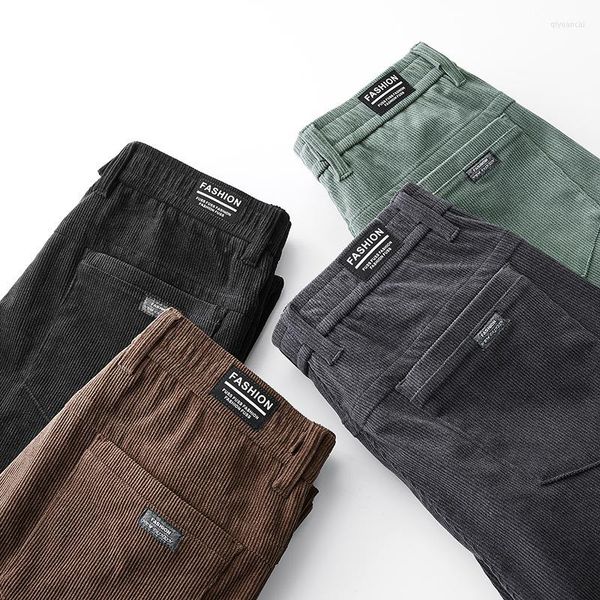 Pantaloni da uomo Marca 2023 Corduroy Casual Uomo Regular Skinny Fit Pantaloni spessi Nero Marrone Caffè Verde Pantalone Uomo Taglia grande 28-38