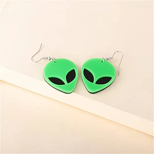 Dangle Brincos Acrílico Aliens Bonito Verde Desenhos Animados Eardrop Mulheres Resina Moda Jóias Femininas Festa Y2K Acessórios