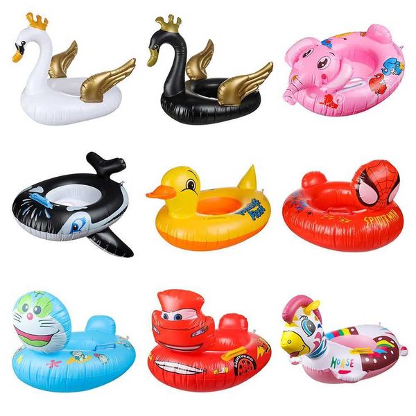 Vida Vida Bóia Inflável por 05y Com alça de pato amarelo Float Seat Baby Ring Ring Swim Circle Pool Bathtub J230424