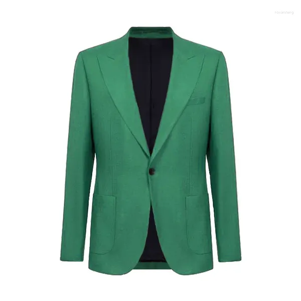 Abiti da uomo Giacca causale da uomo Giacca monopetto da uomo Verde Abito quotidiano Cappotto da smoking con un bottone Vestibilità regolare Costume Homme