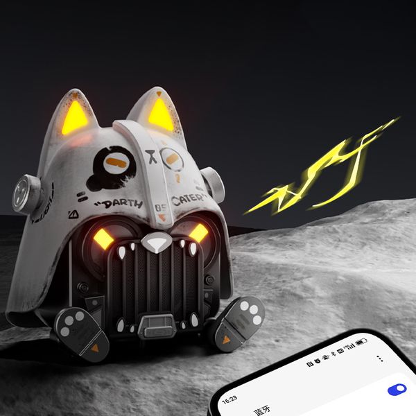 Darth Meow Kabelloser Bluetooth-Lautsprecher, Home-Display, Stereo-Sound, Desktop- und Automontage, trendige coole Geschenkbox