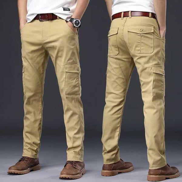 Calças masculinas 2023 novas calças de carga dos homens soltas calças táticas do exército multi-bolso calças casuais pantalon homme masculino algodão macacão militar zln231125