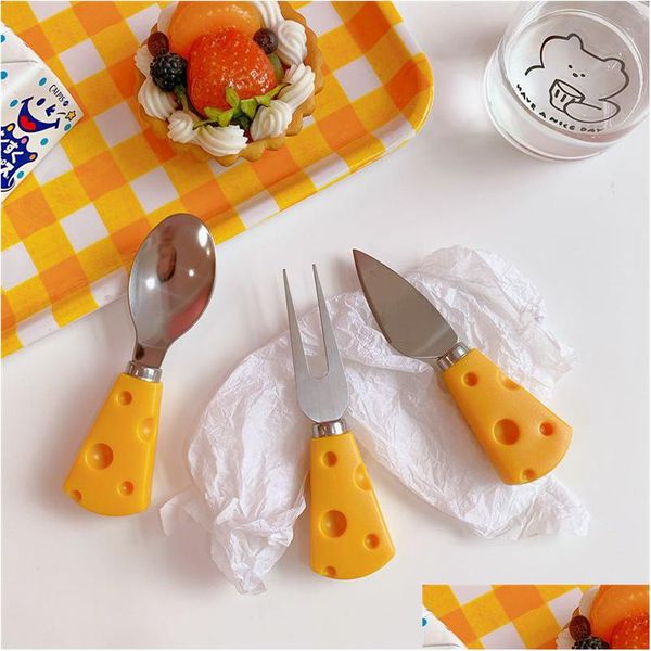 Ferramentas de queijo 3pcs/conjunto de acessórios de cozinha Gadgets Baking Form for Cooking Cake Decorating Tool Faca Droga Drop Drop Ho Dhpjr