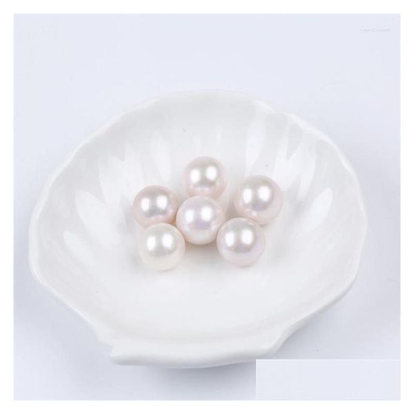 Altri perle sciolte di perle rotonde bianche bianche naturali 13-14mm senza foro per la creazione di gioielli Edwi22 Consegna a goccia Dhd9O