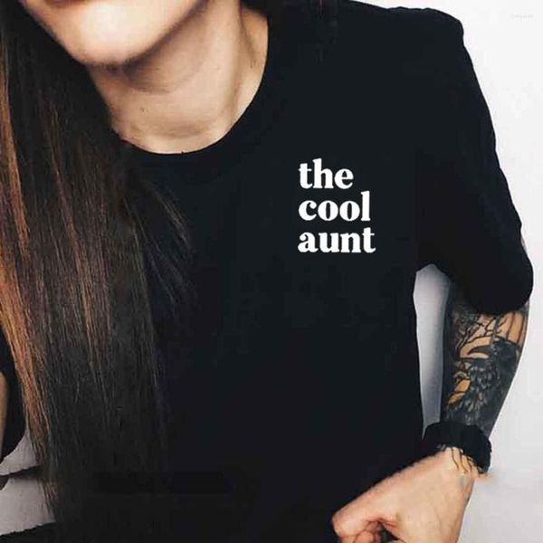 Damen T-Shirts The Cool Aunt Funny Shirt Damen Sommer Kurzarm Baumwolle T-Shirt O-Ausschnitt Black Lives Matter Casual Tee Femme