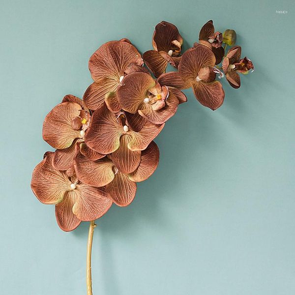 Flores decorativas 95cm 10 cabeças orquídea artificial Fake europeu Retro Style Home Wedding Party Decoration Silk Room Table Decor