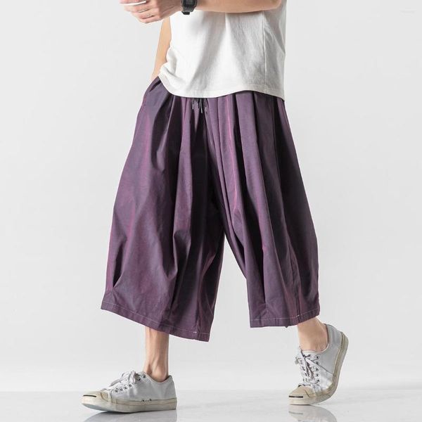 Calça masculina homens homens folggy harém hip hop de tamanho grande os jogadores causal solto culottes y2k calças góticas góticas largas pernas pantalones hombre