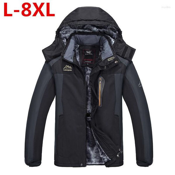 Piumino da uomo 9XL 8XL Cappotto da uomo imbottito spesso invernale Parka Cappotto da uomo lungo imbottito con cappuccio russo Giacca a vento da neve calda casual Giacche da uomo