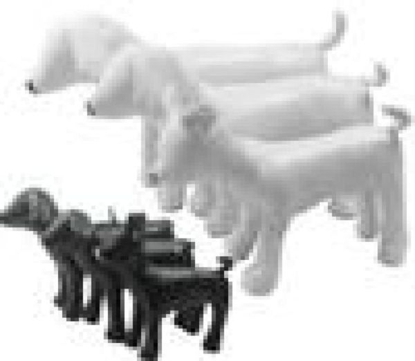 Bonito novo pvc couro cão torsos modelos de cão manequins de couro manequim preto branco posição de pé modelos cães brinquedo para animais de estimação 1set8472344