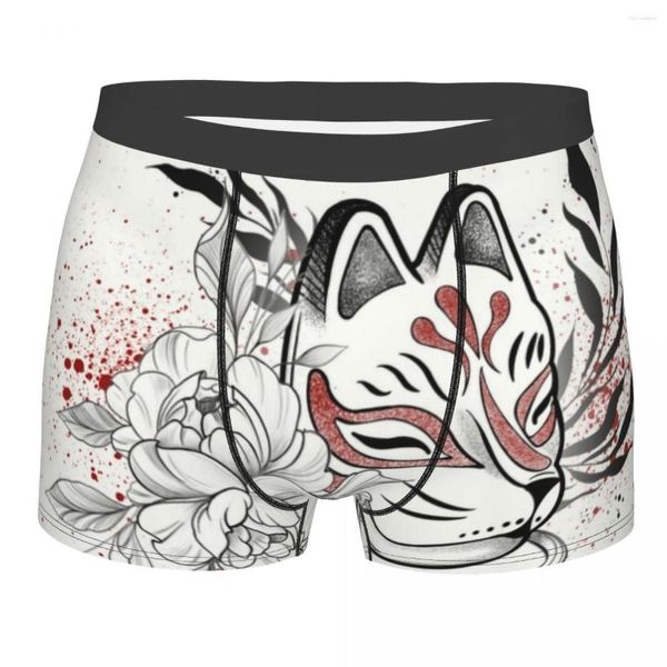 Unterhose Kitsune - Boxershorts Männer 3D-Druck männliche Stretch japanische Unterwäsche Höschen Briefs