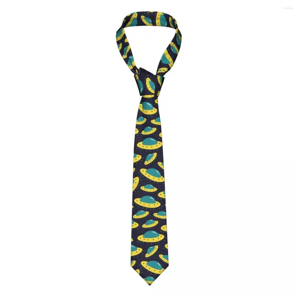 Laços bonitos ufo espaço gravatas unissex poliéster 8 cm pescoço para homens magro camisa estreita acessórios gravatas cosplay adereços