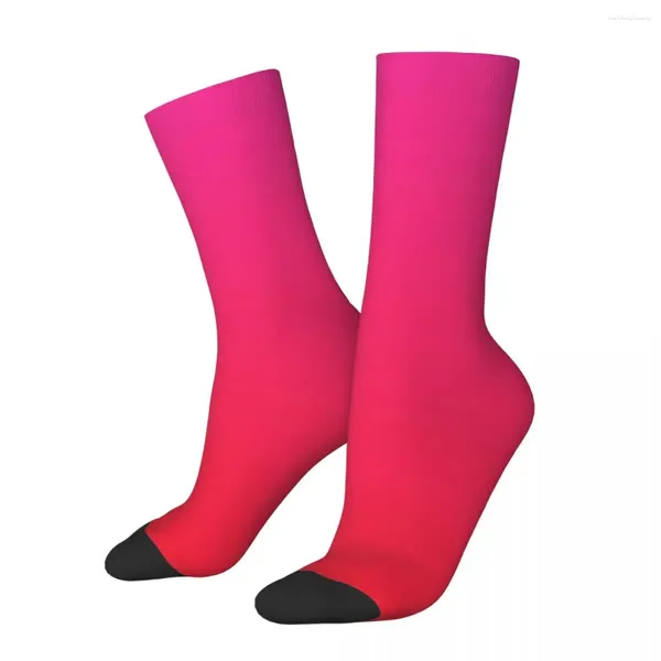 Herrensocken lustige glückliche rote, tiefrosa Vintage Harajuku Gradient Bunte Streetstyle Neuheit Seamless Crew Crazy Socken Geschenk