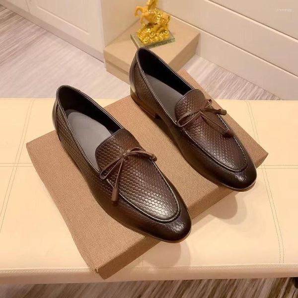 Abendschuhe Formelle Herren Echtes Leder Büro Klassisch Braun Loafer Elegant Luxus Lässig