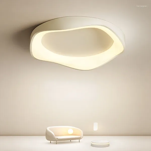 Luzes de teto moderno branco inteligente lustre para quarto sala estar cozinha estudo com controle remoto anel redondo lâmpada led casa luz