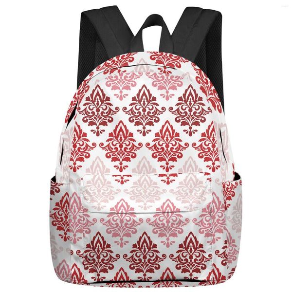 Рюкзак с роскошным узором, градиентный красный, женский и мужской, водонепроницаемые рюкзаки для путешествий, школьные для студентов, сумки для ноутбуков для мальчиков и девочек, Mochilas