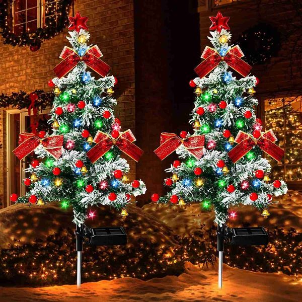 Rasenlampen, LED-Weihnachtsbaum-Solarleuchten, Außendekoration, wasserdichte Rasenlampen für den Weg, Garten, Hof, Dekoration, Weihnachtsgeschenke, Q231125