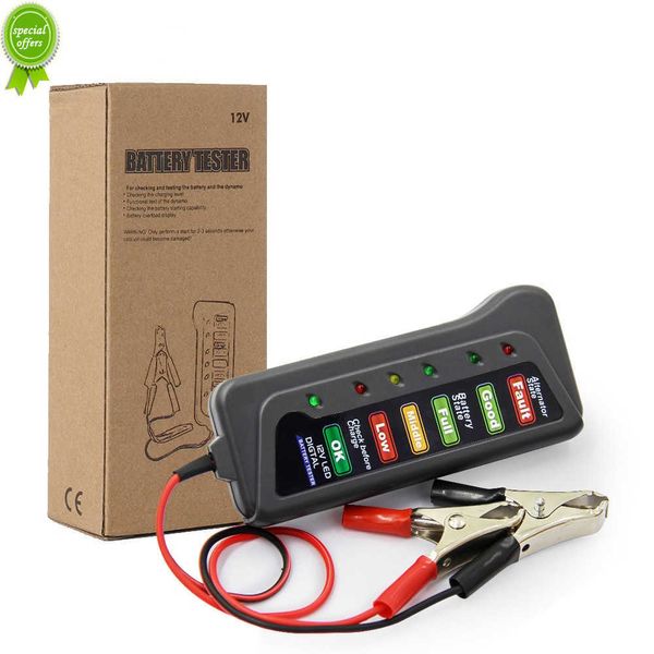 Nuovo strumento di misura per tester batteria auto batteria auto 12V con display a 6 luci a LED