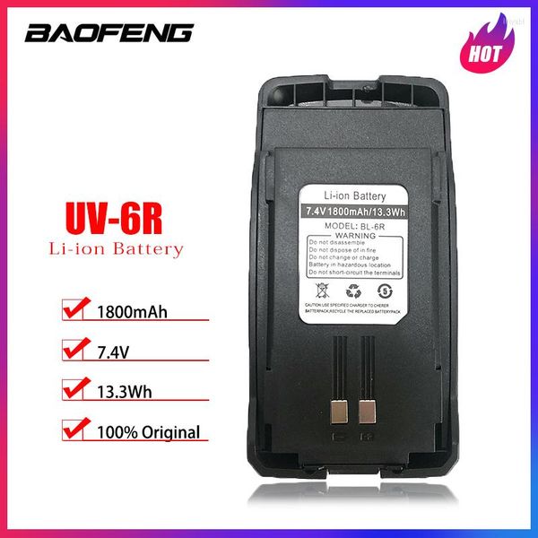 Walkie Talkie Baofeng BF-UV6R Bateria de íons de lítio 1800mAh para UV-6R HAM BY RADIOS ACESSÓRIOS ORIGNAL MODELO BL-6R